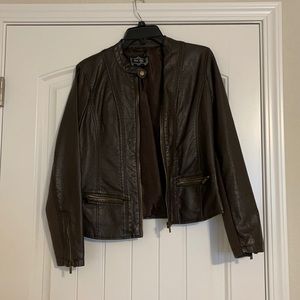 Dark brown leather jacket